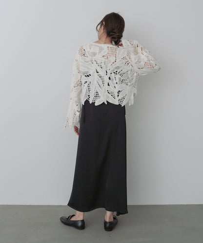 モールヤーンクロシェショートトップス