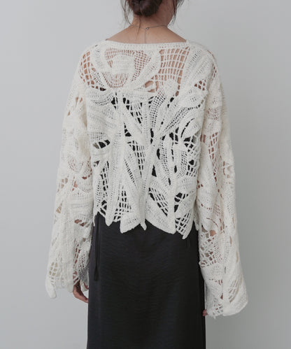 モールヤーンクロシェショートトップス