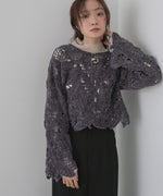 モールヤーンクロシェショートトップス