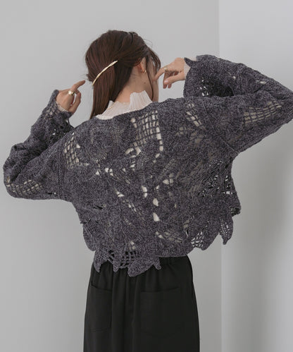 モールヤーンクロシェショートトップス