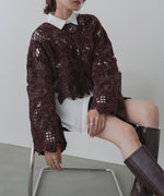 モールヤーンクロシェショートトップス