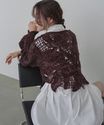 モールヤーンクロシェショートトップス