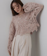 モールヤーンクロシェショートトップス