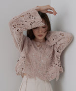 モールヤーンクロシェショートトップス