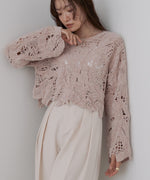 モールヤーンクロシェショートトップス