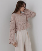 モールヤーンクロシェショートトップス