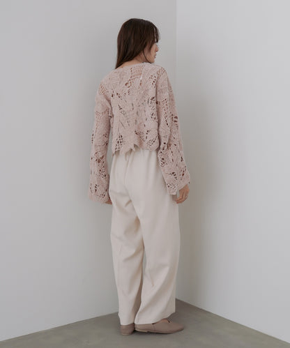 モールヤーンクロシェショートトップス