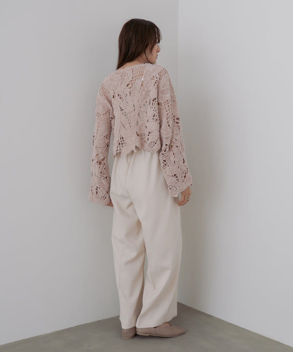 モールヤーンクロシェショートトップス