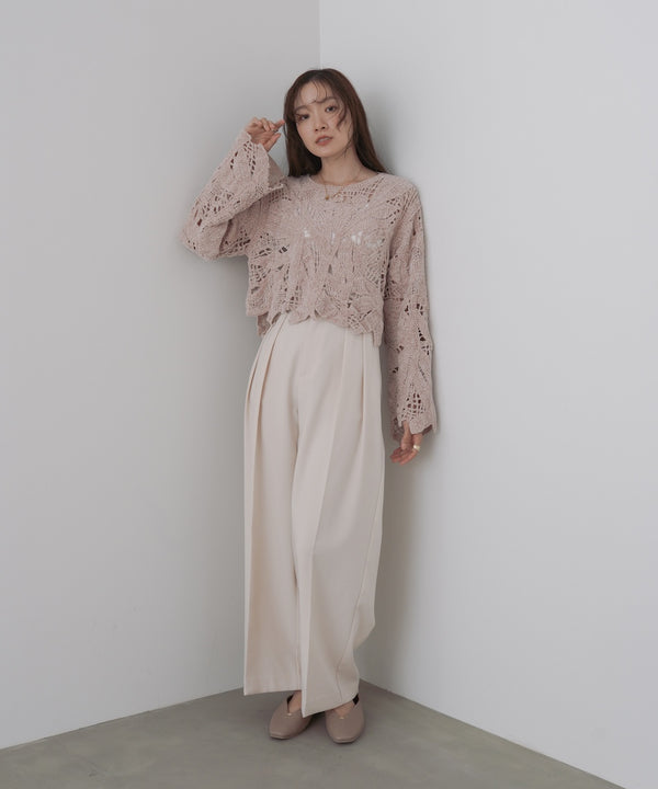 モールヤーンクロシェショートトップス