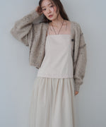 レイヤード風チュールキャミワンピース