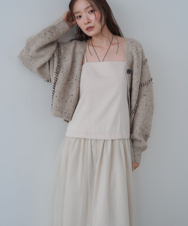 レイヤード風チュールキャミワンピース