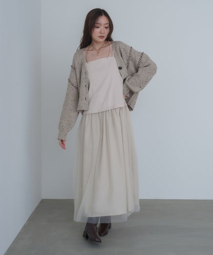 レイヤード風チュールキャミワンピース