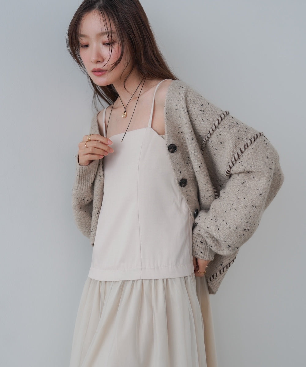 レイヤード風チュールキャミワンピース