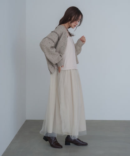 レイヤード風チュールキャミワンピース