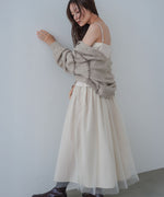 レイヤード風チュールキャミワンピース