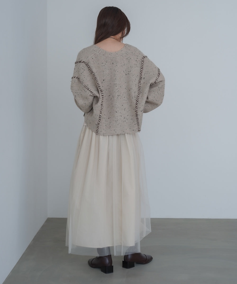 レイヤード風チュールキャミワンピース