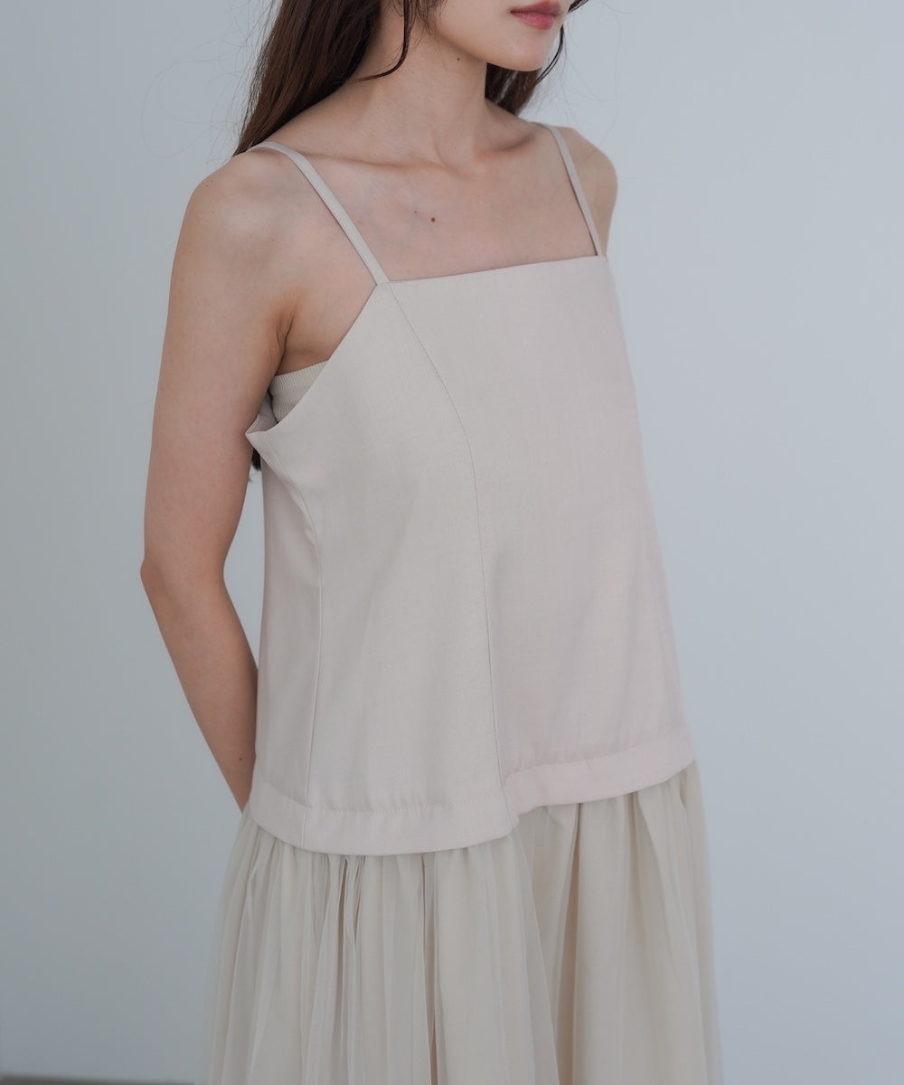 レイヤード風チュールキャミワンピース