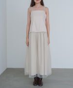 レイヤード風チュールキャミワンピース