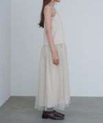 レイヤード風チュールキャミワンピース