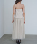 レイヤード風チュールキャミワンピース