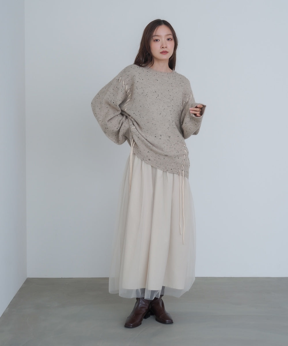 レイヤード風チュールキャミワンピース