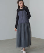 レイヤード風チュールキャミワンピース