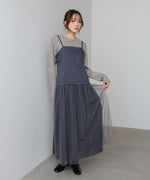 レイヤード風チュールキャミワンピース