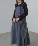 レイヤード風チュールキャミワンピース