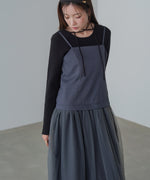 レイヤード風チュールキャミワンピース