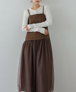 レイヤード風チュールキャミワンピース