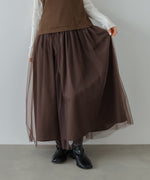 レイヤード風チュールキャミワンピース