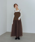 レイヤード風チュールキャミワンピース