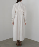 ストライプビスチェ風シャツワンピース