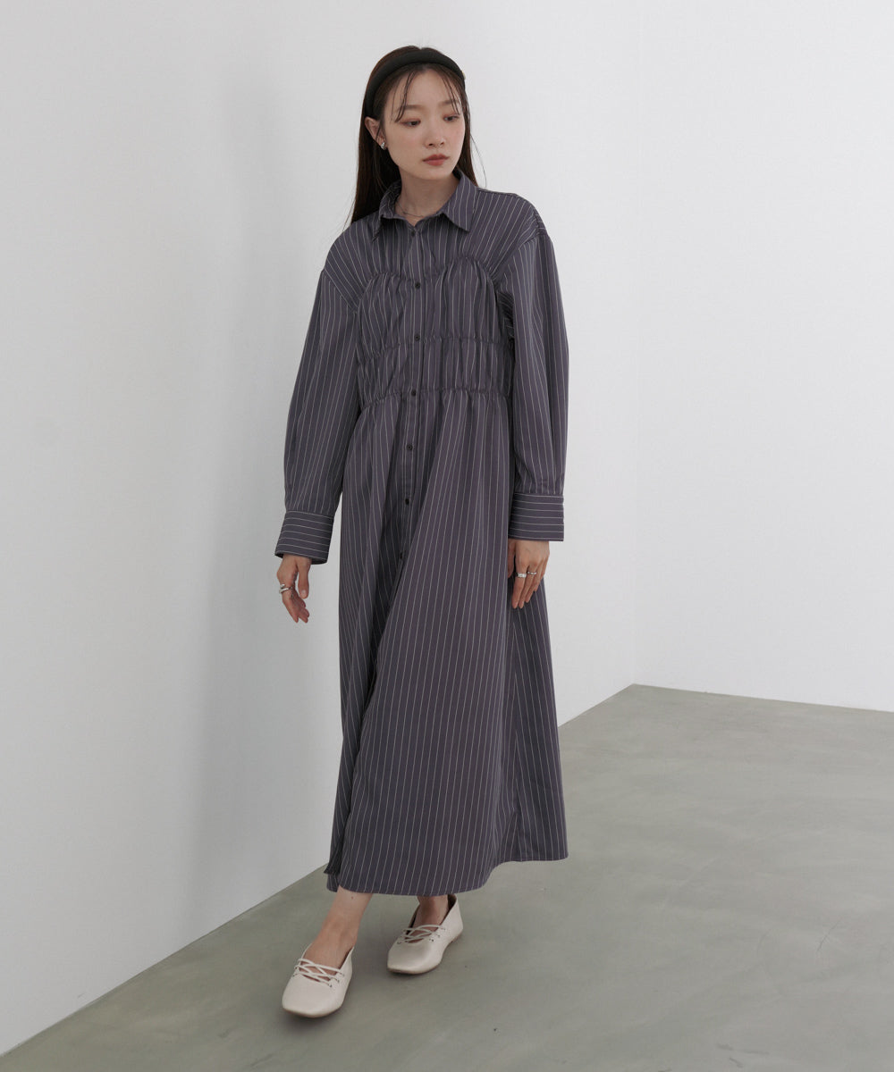 [ HOUSE OF CB ] シャツワンピース B.C STOCK ワンピース シャツワンピース ロングルーズストライプ