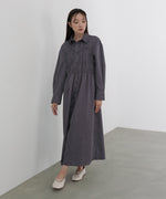 ストライプビスチェ風シャツワンピース