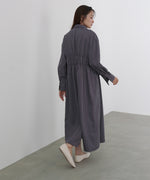 ストライプビスチェ風シャツワンピース