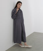 ストライプビスチェ風シャツワンピース