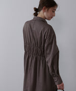 ストライプビスチェ風シャツワンピース