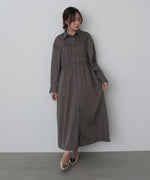 ストライプビスチェ風シャツワンピース