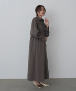 ストライプビスチェ風シャツワンピース