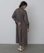 ストライプビスチェ風シャツワンピース