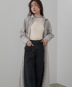 ストライプビスチェ風シャツワンピース