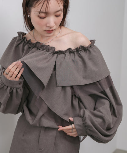 3WAYラッフルフリルブラウス