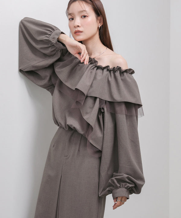3WAYラッフルフリルブラウス
