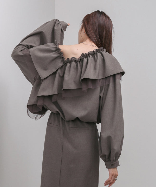 3WAYラッフルフリルブラウス