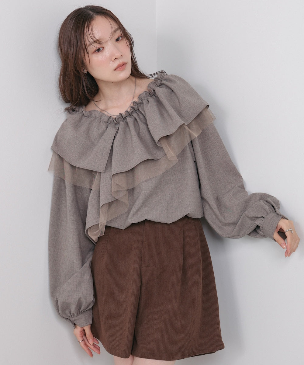 3WAYラッフルフリルブラウス