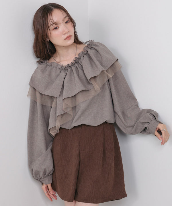 3WAYラッフルフリルブラウス