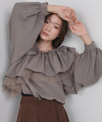 3WAYラッフルフリルブラウス