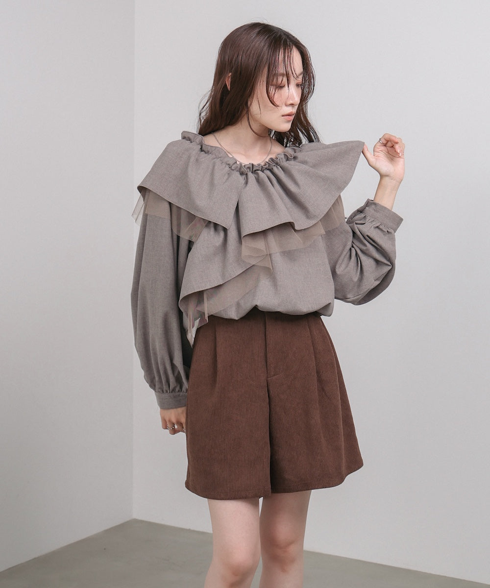 3WAYラッフルフリルブラウス
