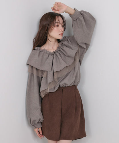 3WAYラッフルフリルブラウス